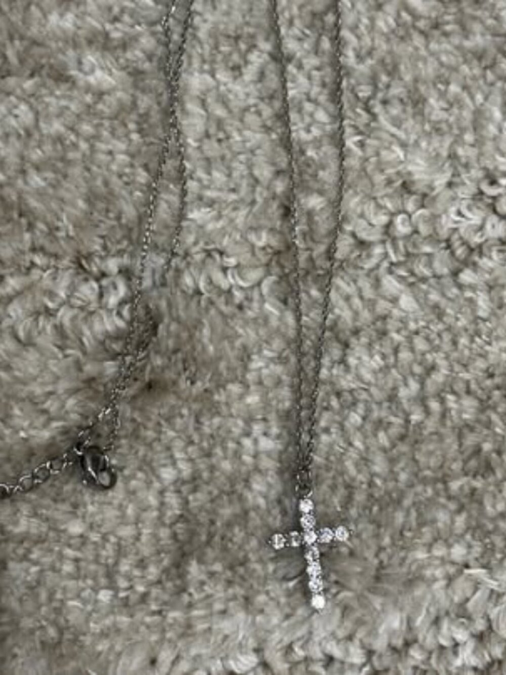 Brandy Melville Crystal Cross Pendant Necklace